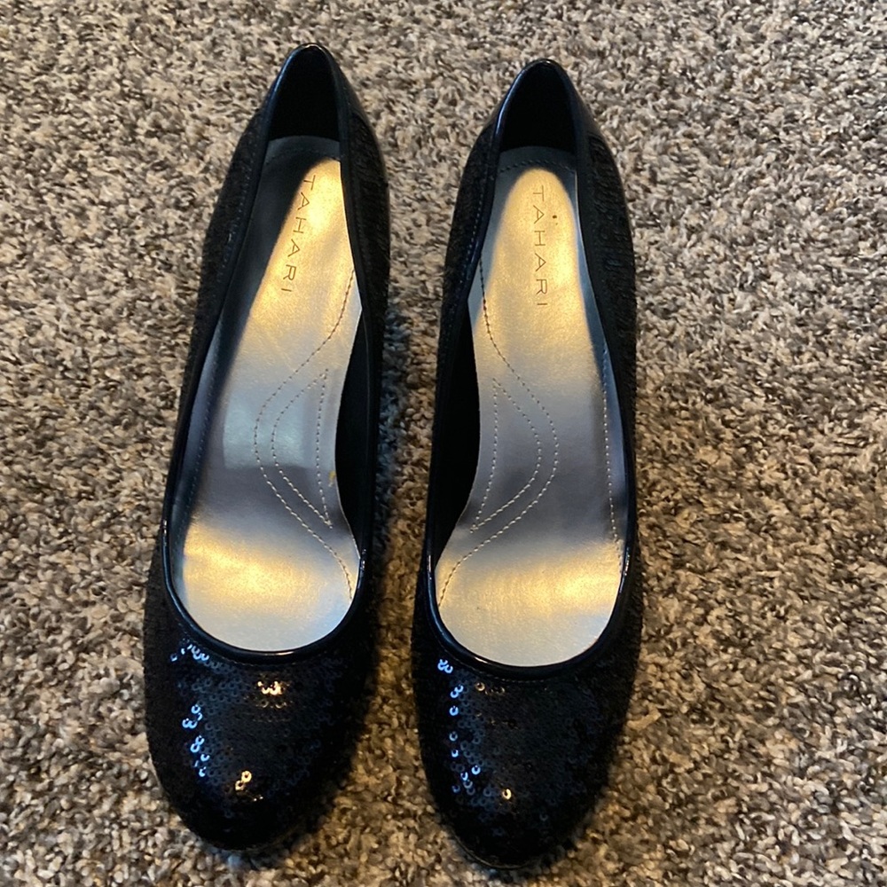 Tahari Platform Sequin Heels